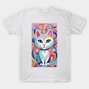 Chromatic Cat: Abstract Feline Splendor T-Shirt